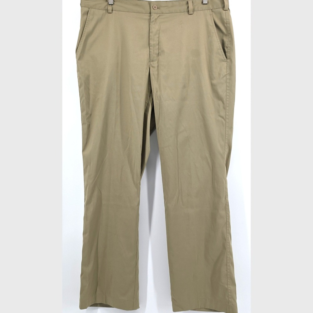 Nike Golf Dri-FIT Pants Mens 38x32 Khaki Tan Performance Chino Flat Front